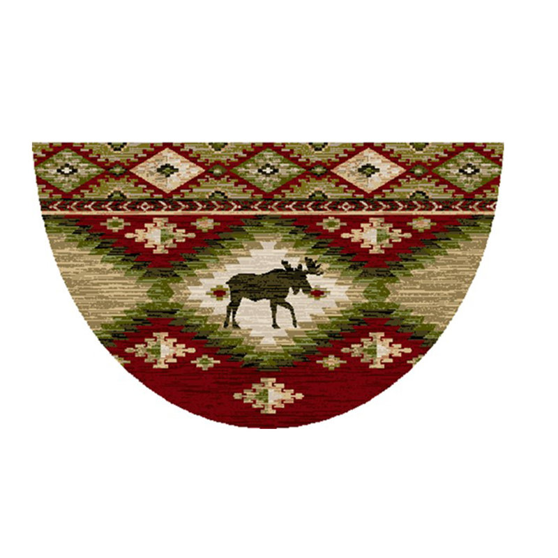 Tapis de cuisine Cozy Cabin Yukon, Rouge, Demi-cercle 1 pi 7 po x 2 pi 7 po