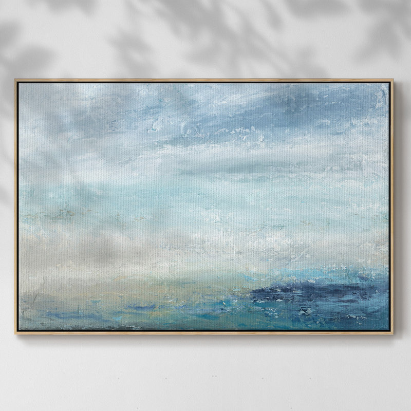 «Coming Ashore», peinture sur toile encadrée, Cadre en bois naturel, H 17 po x l 25 po x P 2 po