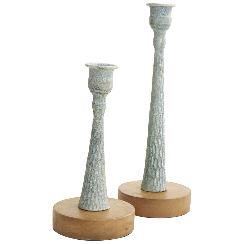 Pilier de table en aluminium Alia, Light Blue/Brown