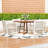 5Pcs Outdoor Extendable Round Dining Set with Acacia Wood Table and 4 Cushioned Rattan Armchairs