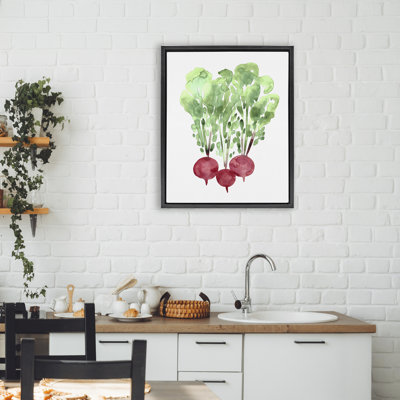 Cadre flottant aquarelle radis de jardin, design par Camila Juncos