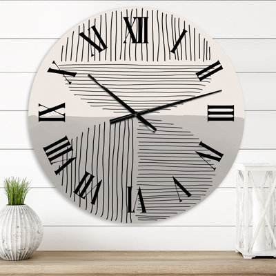 Minimal Geometric Lines and Circle VI - Horloge murale moderne
