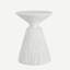 Table d'appoint d'extérieur en marbre blanc texturé MGO