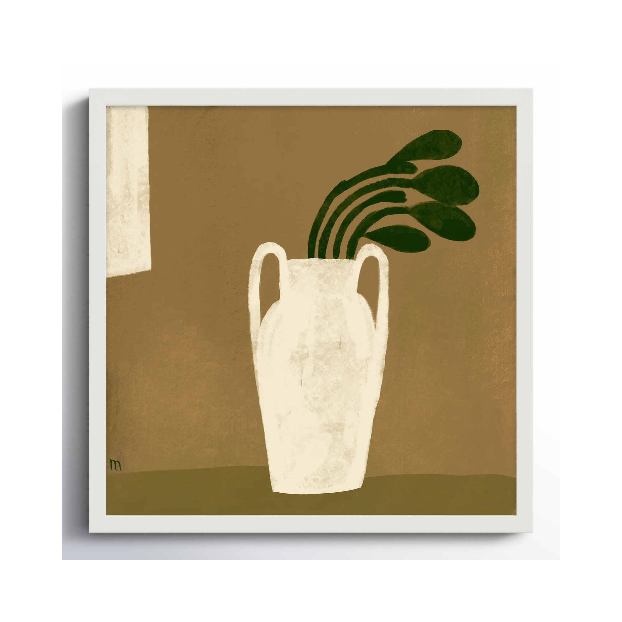 Gust Of Wind, White, 16" H x 16" W x 1.25" D