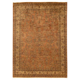 Hand Knotted Wool Area Rug in Cream