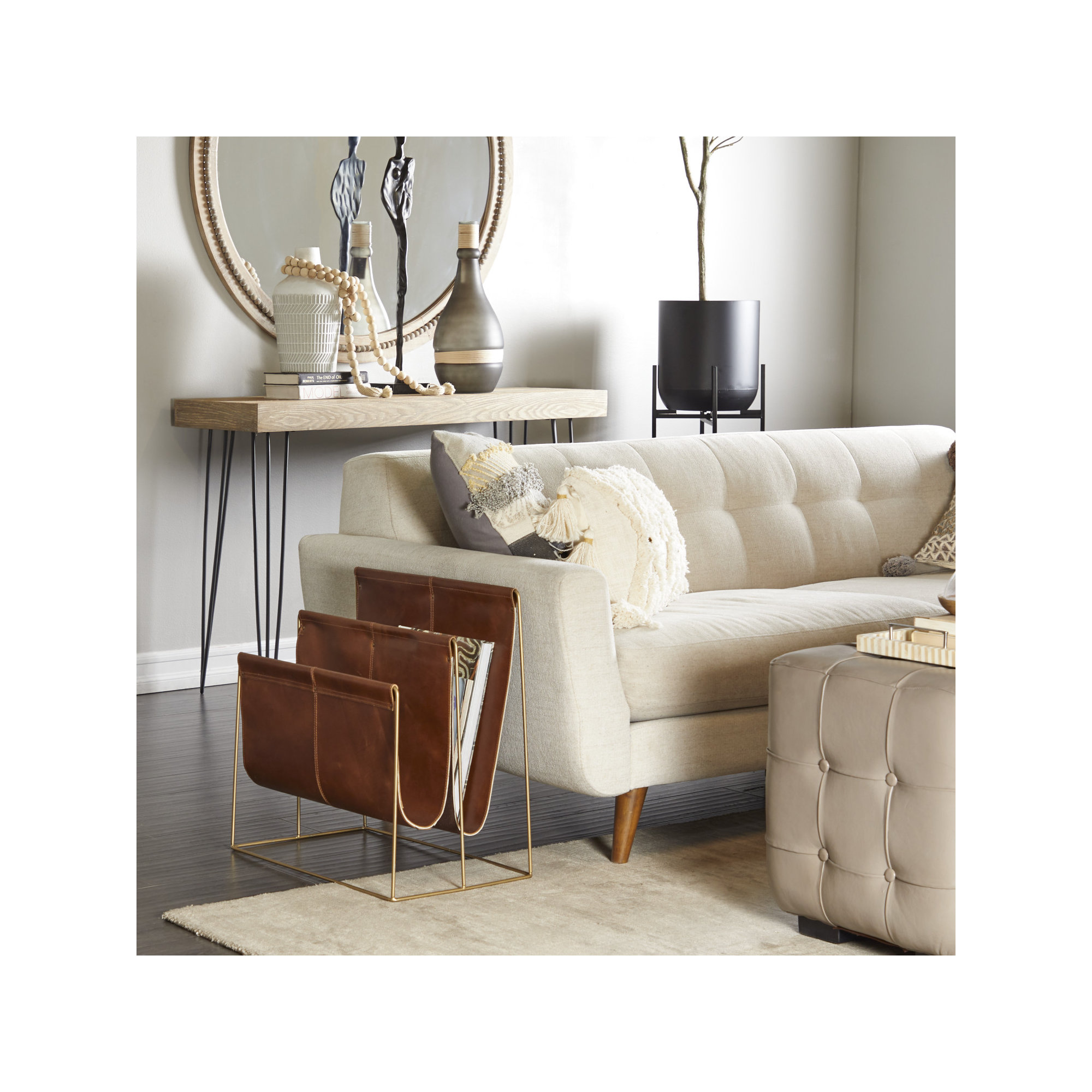 Ginesta Magazine Rack, Brown