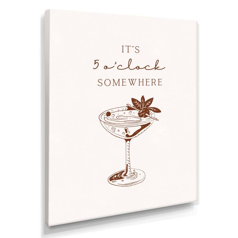 «It's 5 O'Hor Some Some - Cocktail», reproduction d'art mural, Toile tendue, H 20 po x l 12 po x P 1 po
