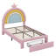 Structure de lit arc-en-ciel, design arc-en-ciel élégant, tiroir de rangement compact, pas de sommier tapissier nécessaire-586921961