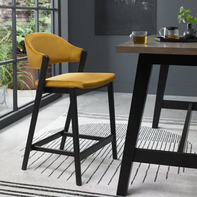 Upholstered Bar Stool with Solid Wood Frame