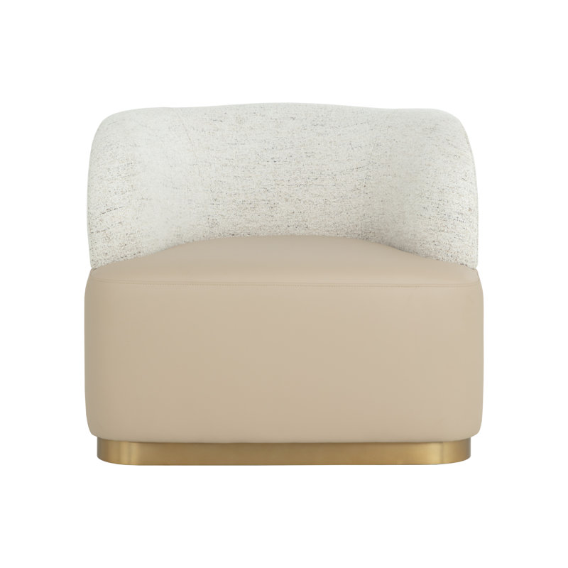 Swivel Lounge Chair, Cream Linen;Rayon / Viscose;Polyester