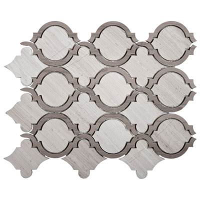 11" x 14" Engineered Stone Arabesque Mosaic Wall & Floor Tile