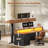 Farmhouse L Shaped Standing Desk, 71" X 73" Height Adjustable Home Office Executive Desk With Drawers-1879421720