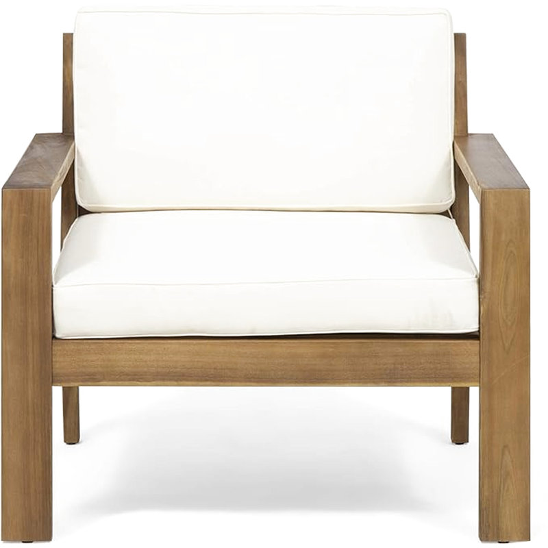 Fauteuil club en bois avec coussins de siège - Housses en bois