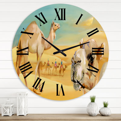 Camels In The Desert - Horloge murale