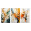 «Orange White Line Art Organic Abstraction», 3 pièces sur toile-1323209410-1323209411
