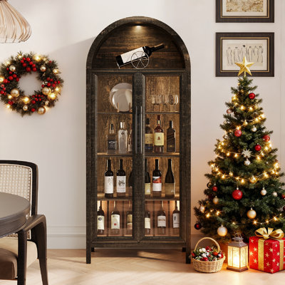 68" Tall Arched Storage Display Cabinet by Winston Porter