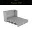 Lit escamotable double avec tiroir et un ensemble de prises et ports USB, structure de poulie