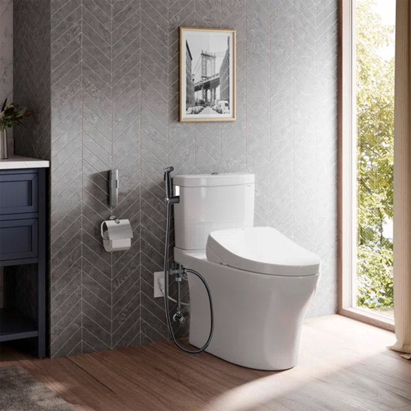 Elongated Hand Held Bidet, Matte Black
