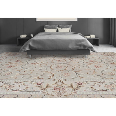 Hand-Knotted High-Quality Beige Area Rug