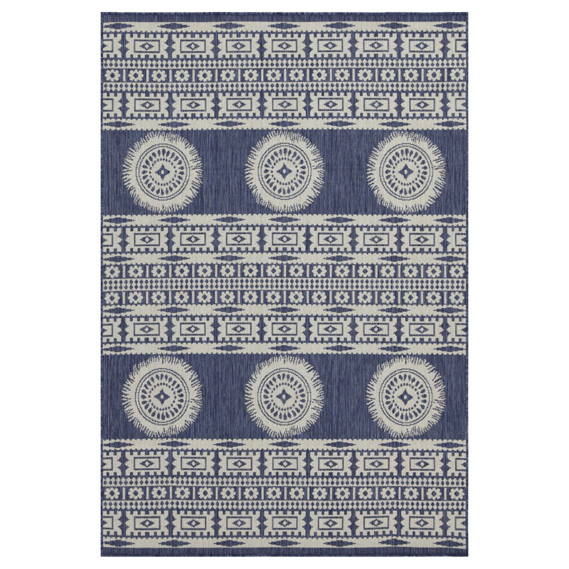 Blue 5 Ft. 3 In. X 7 Ft. 3 In. Indoor/Outdoor Area Rug, Rectangle 5'3" x 7'3"