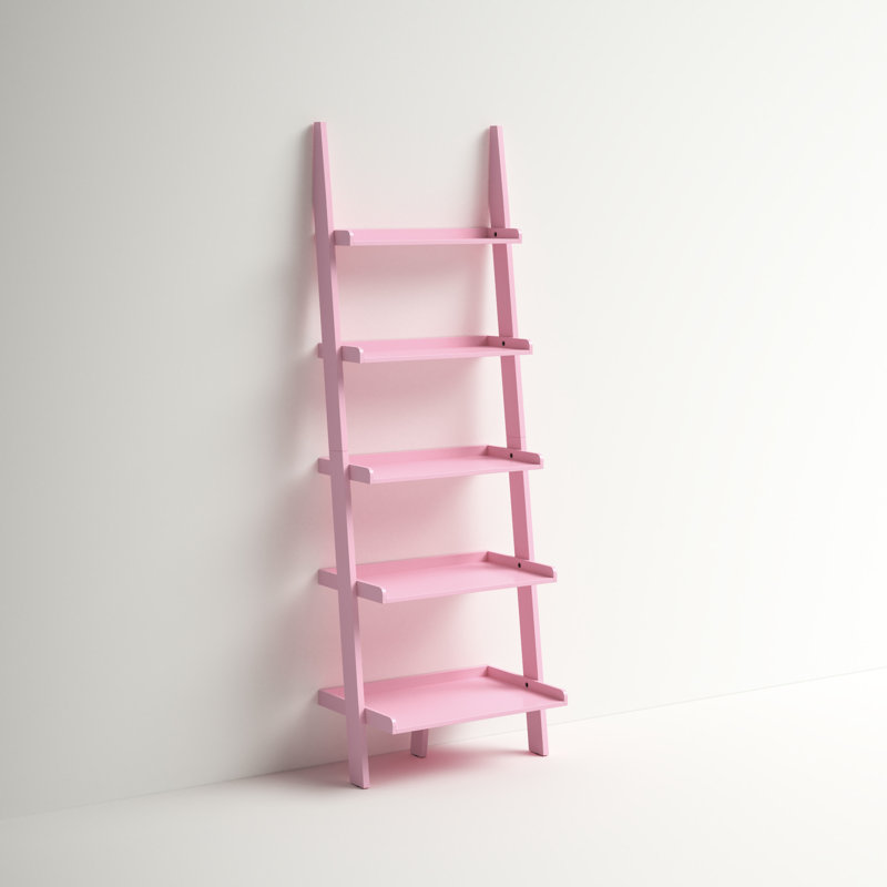 Bibliothèque échelle Loucks, 41 po H x 23 po l x 6 po P, Rose clair
