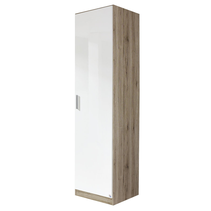 Celle 1 Door Wardrobe, Highgloss white and alpine white, 1 Door: 47cm