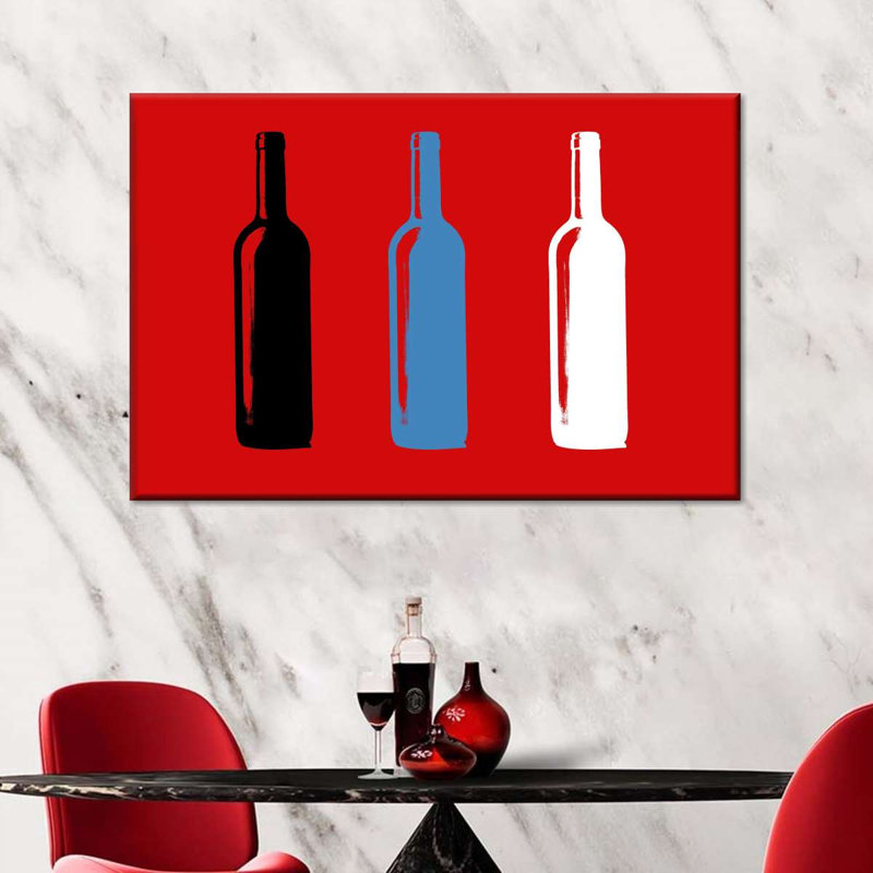 Vin sur le thème - impression sur toile tendue, H 8 po x l 12 po x P 1 po