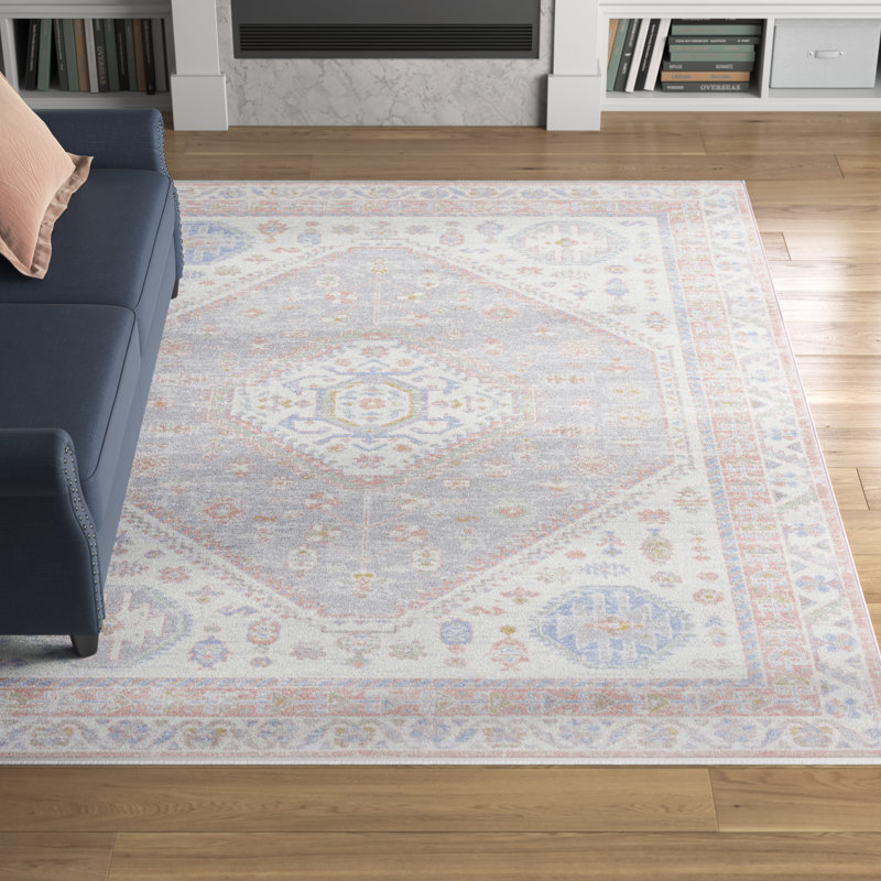 Tapis beige / bleu rose Beecher Bayside 118, Rectangulaire 8 pi x 10 pi