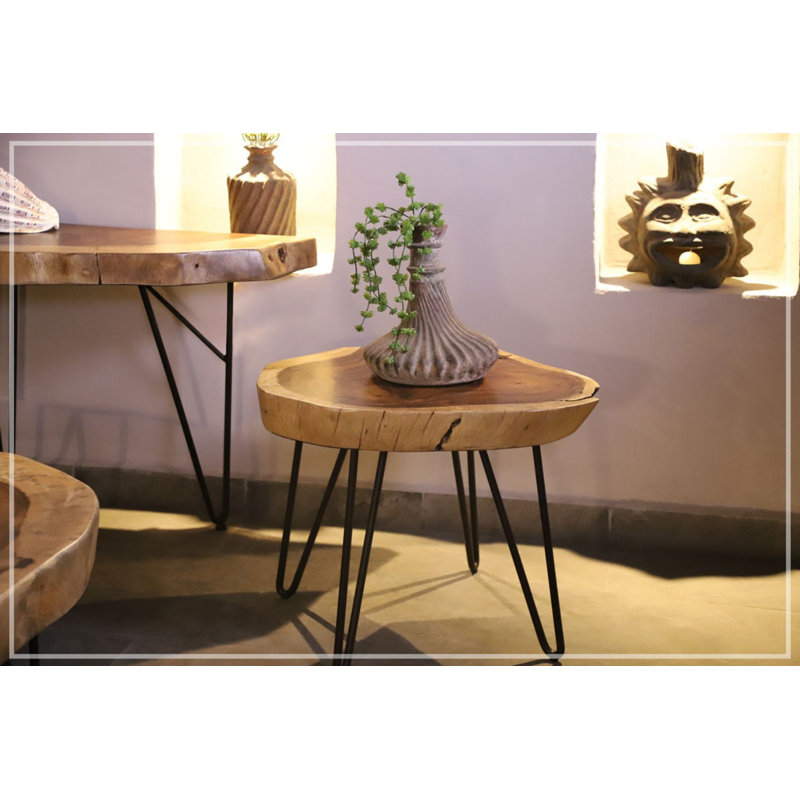 Solid Wood Top End Table