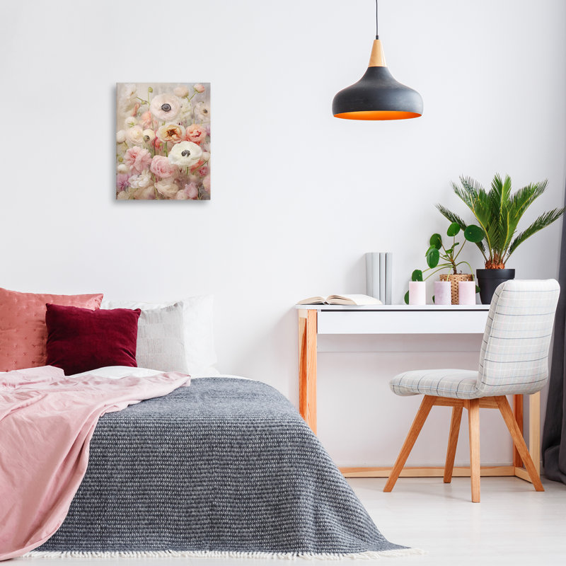 "Soft Pastel Florals", art mural sur toile par RileyB, H 20 po x l 16 po