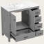 Meuble-lavabo blanc 36 po avec lavabo en céramique 36 po, 2 portes à fermeture douce, 5 tiroirs, beaucoup de rangement-1393858299