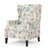 White+multi (floral) Pushback Recliner - Fabric Wingback With Nailhead Trim & Birch Wood Legs-1059424040