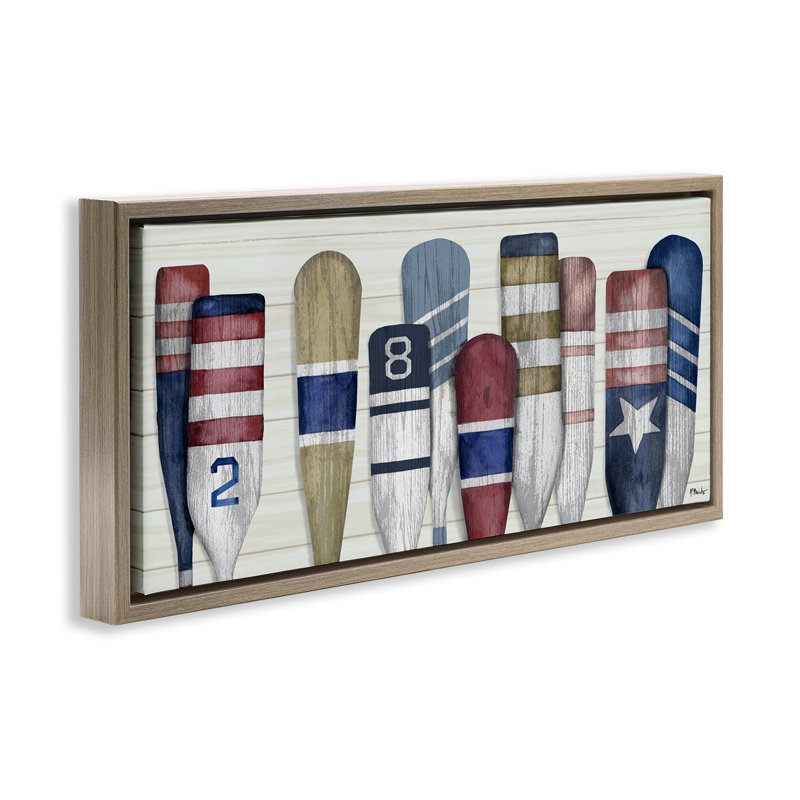 Port Oars - motifs américains rétro, Cadre flottant orme Montalcino, H 11 po x l 25 po