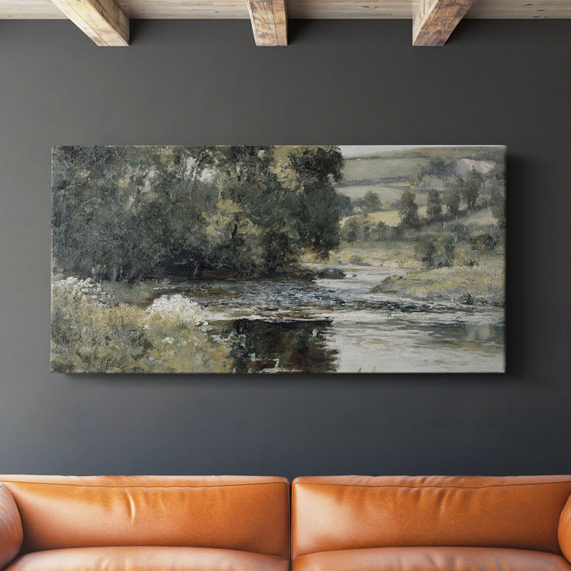 Série paysage - CDLxxvii - Toile tendue avec châssis - Prêt à être accroché, H 16 po x l 32 po