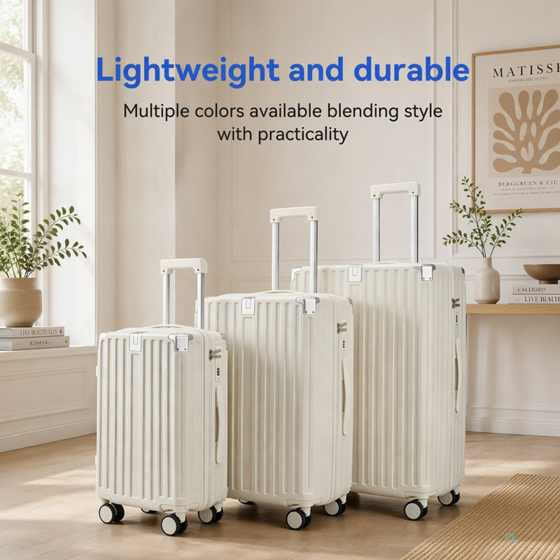 3-Piece Large-Capacity Luggage with Removable Wheels