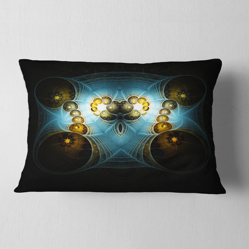 Abstract Printed Pillow, Blue/Gold