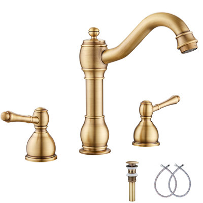Widespread 2-handle Bathroom Faucet with Drain Assembly