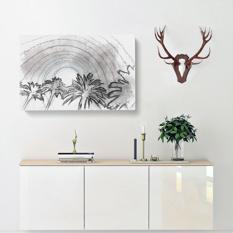 Palm Trees In The Evening - Wrapped Canvas, 60cm H x 91cm W x 3cm D