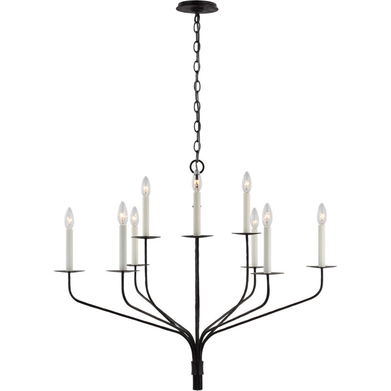 Ian K. Fowler Belfair Large Two-Tier Chandelier, Aged Iron