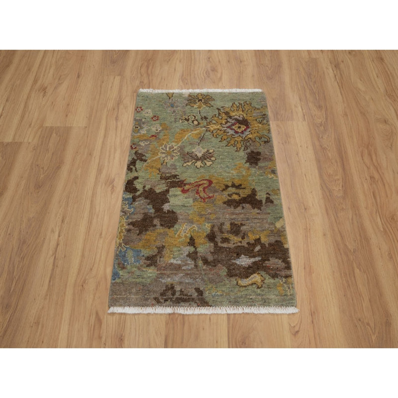 Tapis cèdre oriental noué à la main 2 pi x 3 pi 2 po x 3 po Oushak