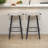 Counter Height Backless Bar Stools With Handwoven Pvc Seat And Metal Frame, Set Of 2