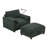 Chenille Armchair With Ottoman-541482960