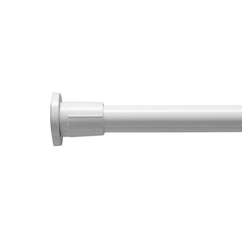 122cm Straight Shower Curtain Pole, White