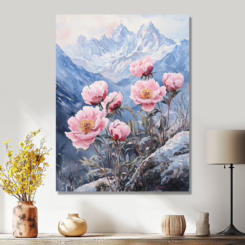 Burgeo - pivoines, impression sur métal, H 20 po x l 12 po