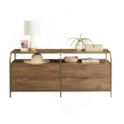 Commode avec tablette ouverte et quatre tiroirs