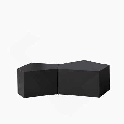 Irregular Pentagon Nesting Coffee Table Set Geometric Coffee Table Set Side Table Set