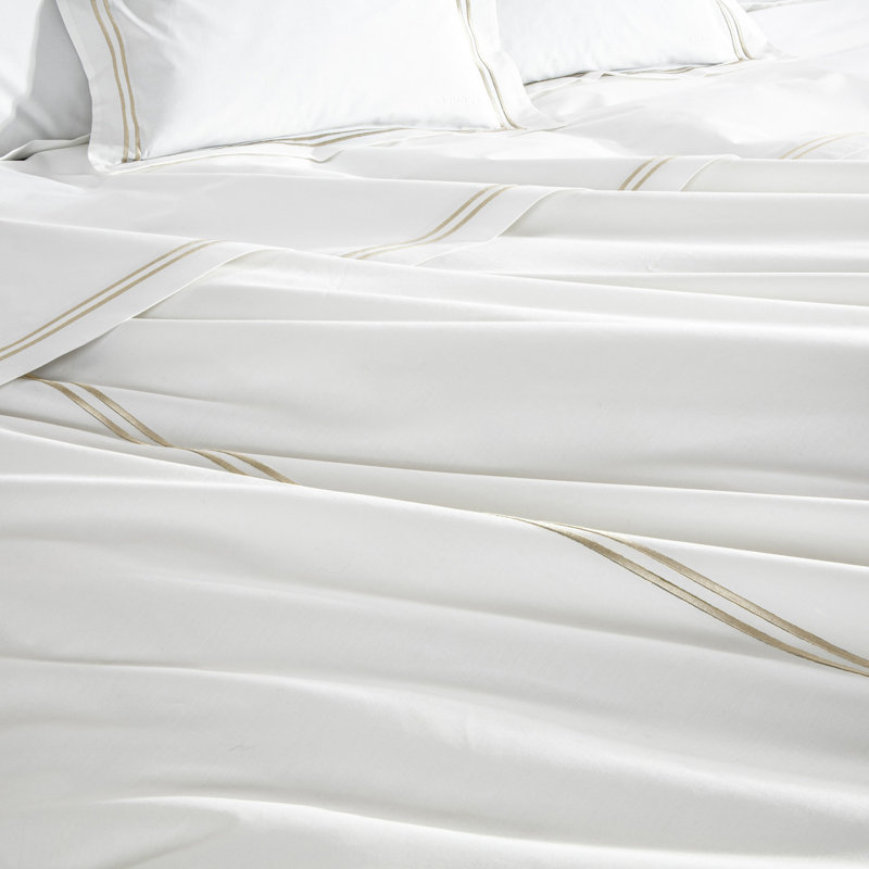 Classic Pillowcase Pair , Standard, White/Khaki