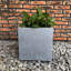 Pot à fleurs carré en ciment 12 po avec trous de drainage pour l'intérieur et l'extérieur-33045138-33045136