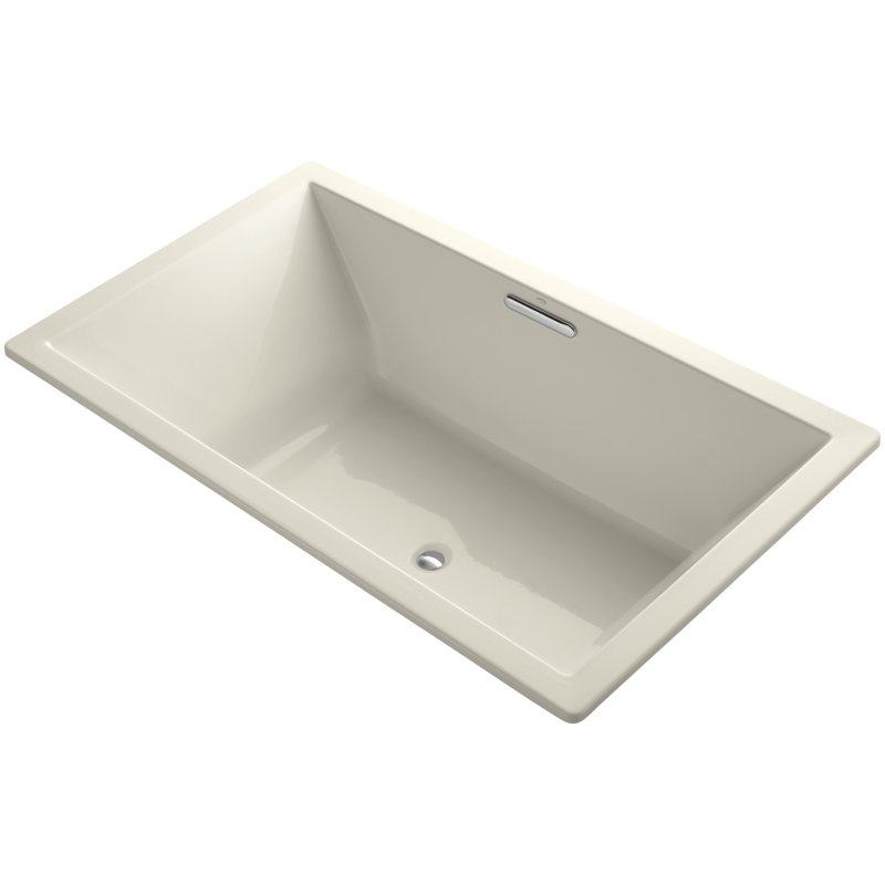 Underscore 60" x 32" Drop In Soaking Acrylic Bathtub, Almond, 23" H x 42" W x 72" D