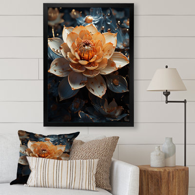 " Gilded Accents Adorn Lotus Flower "